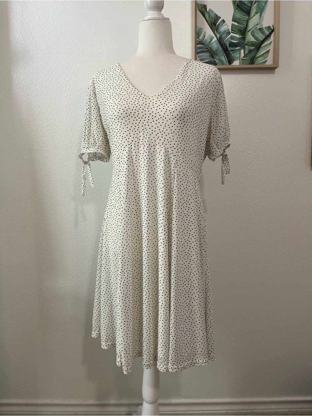 SirenLily Black And White Polka Dot V-Neck